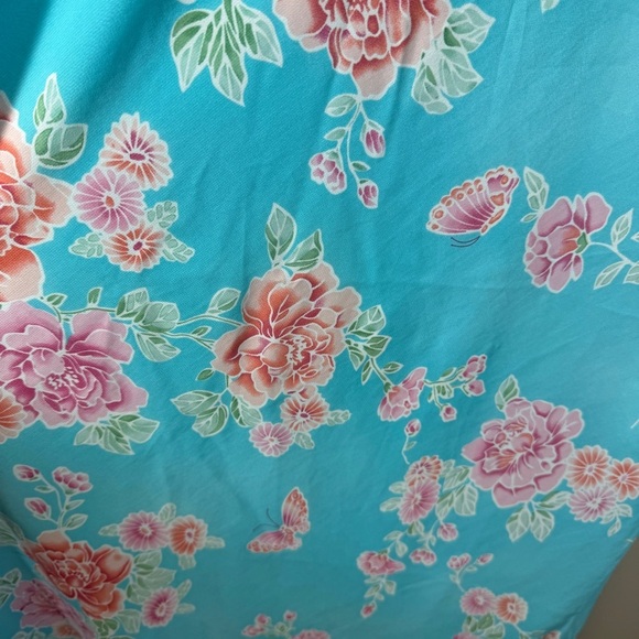 Vintage La Vie en Rose Blue Floral Y2K 90s Slip Style Maxi Dress Size L - Picture 12 of 13